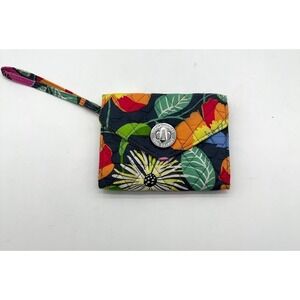 Vera Bradley Quilted Floral Wristlet Wallet Card Holder Coin Purse Zip Small